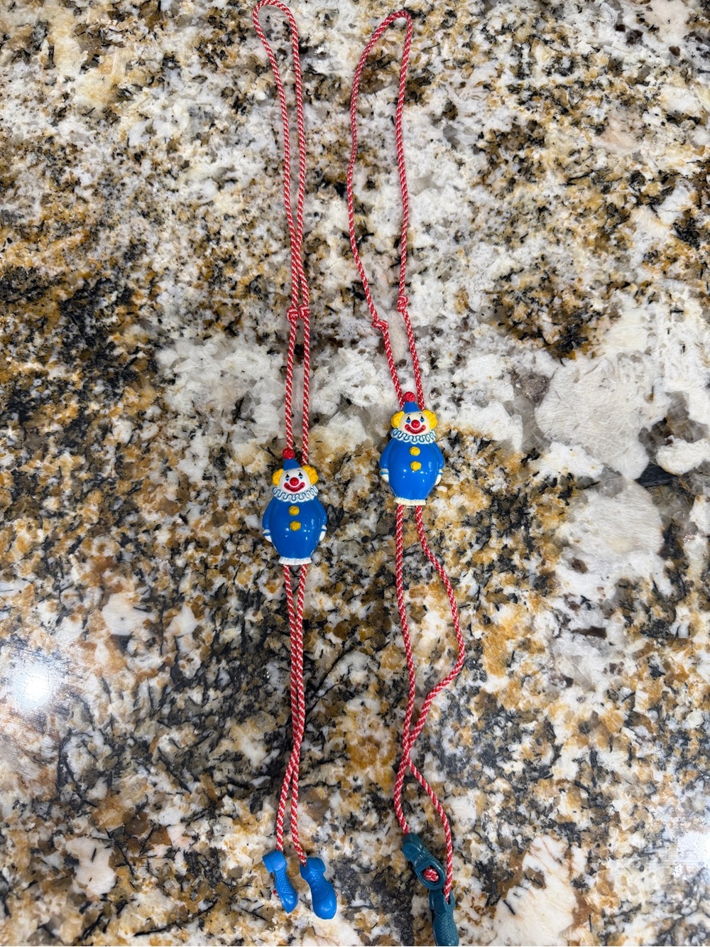 Two 1983 Avon Magic Clown Necklaces